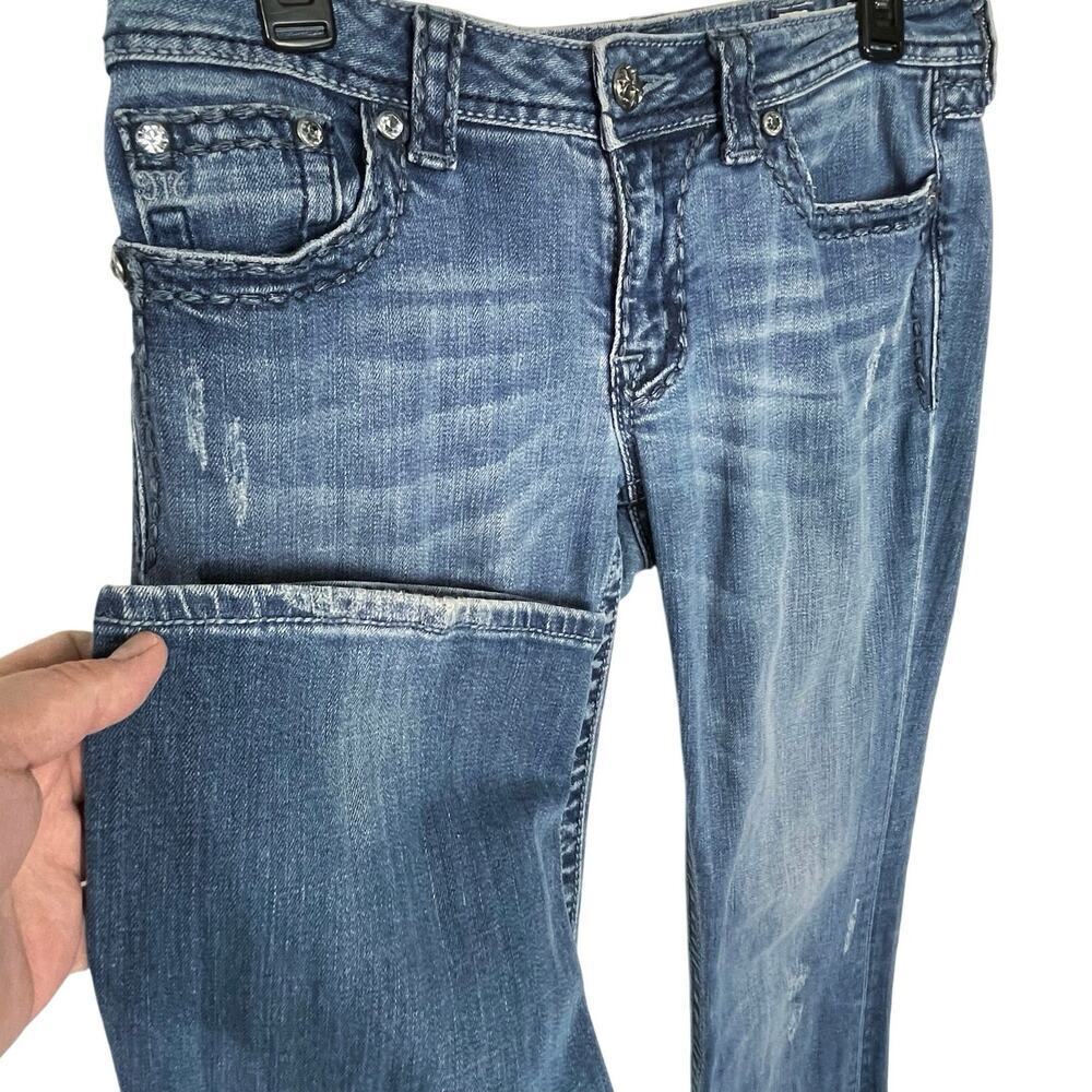 MISS ME Women’s Signature Boot Cut Lowrise Jeans Button Pocket size 30 - Picture 2 of 7